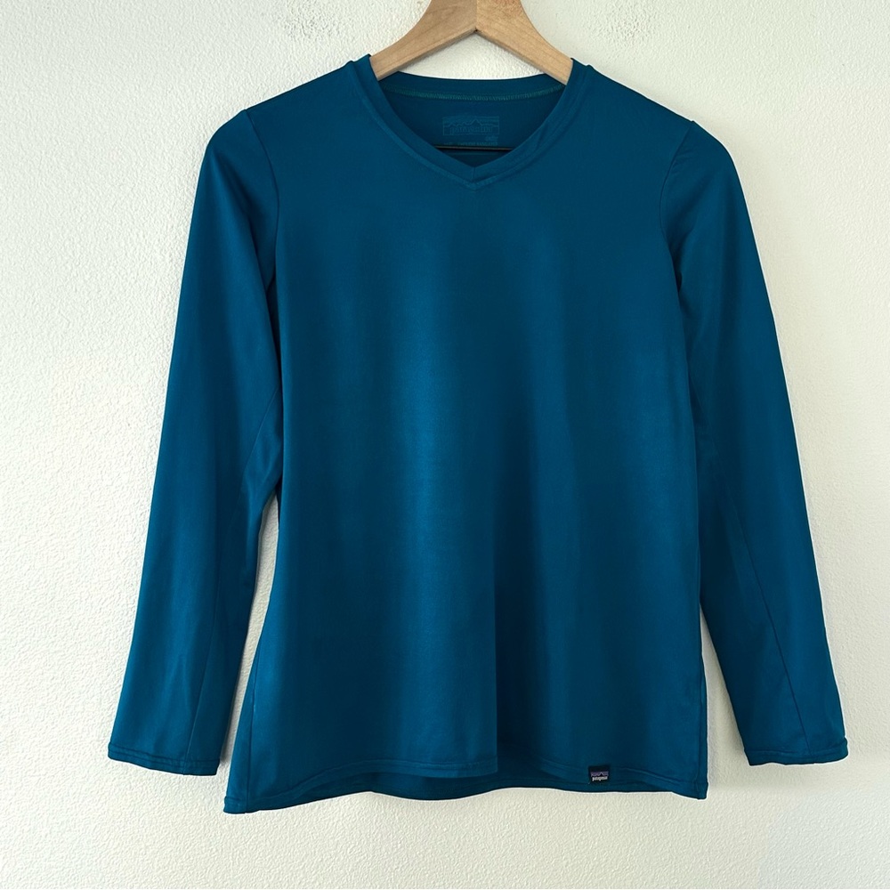 Patagonia Capilene Daily Baselayer Sz S Long Sleeve V Neck Blue Outdoor Gorpcore
